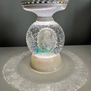 Bath and Bodyworks Elegant White and Green Mermaid Snow Globe Candle Holder